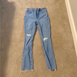 Women's Blue Distressed Jeans